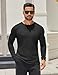 COOFANDY Men's Long Sleeve Tee Shirts Crew Neck T-Shirt Casual Pullover Basic Tees Soft Stretch Tshirts Black