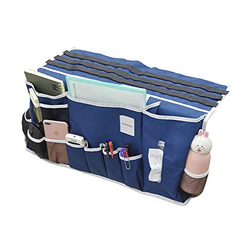 Bedside Caddy Organizer, Large Bed Hanging Storage Organizer Holder, Under Couch Table Mattress, 14 Pockets, Two Easy Ways of Installation, Perfect for College Dorm Room