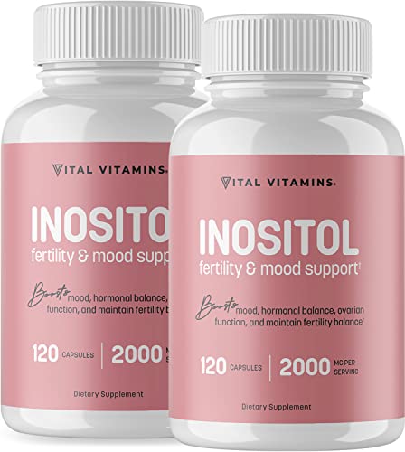 Premium Myo-Inositol Fertility Supplements for Women (2 Pack) - Hormone Balance - Aid Ovarian Function Support - Regulate Your Hormones - 240 Capsules by Vital Vitamins