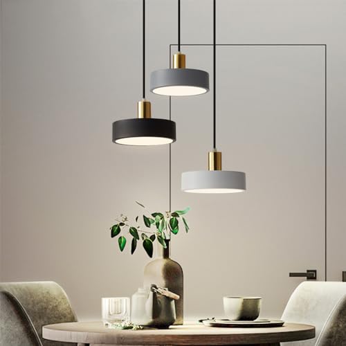 Chao Zan Cerchio Lampada a Sospensione 36W (LED 3 colori Luce) Metallo Acrilico Lampadario Moderno Sospeso Regolabile Luce Pendente per Soggiorno Camera da Letto Cucina (Multicolore)