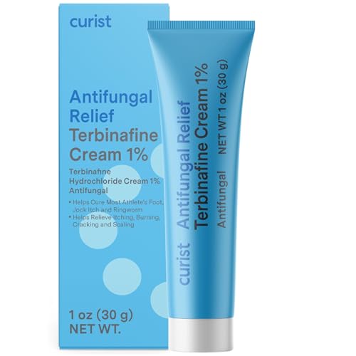Curist Terbinafine Cream Antifungal 1oz (30g) Foot Fungus Treatment 1% - Anti Fungal Foot Care Ring Worm & Jock Itch Treatment - Athletes Foot Cream Terbinafine Hydrochloride