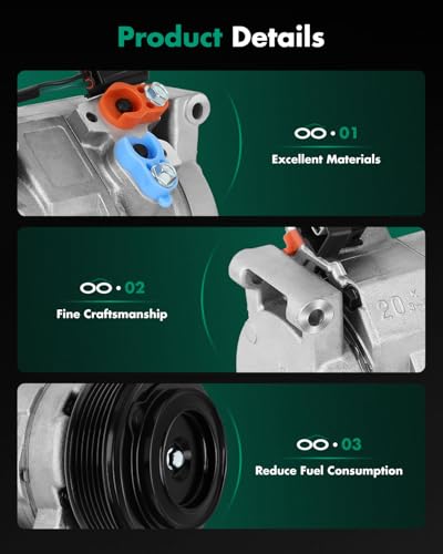 Image of SCITOO AC Compressor fit for Cadillac SRX 3.6L 2004-2009 | Fast Cooling, Ultra Low Noise (≤72 dB)Air Conditioner Compressor with Clutch, Easy Installation, 10368632 15240059