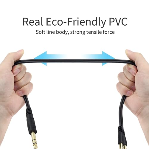 Cable divisor estéreo QIANRENON 1/4 pulg TRS a dual TS, 1.5 m miniatura 4