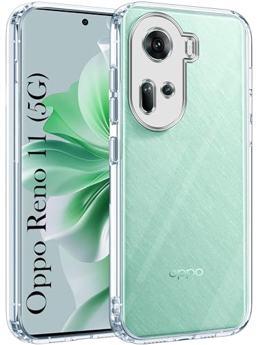 Image of Jkobi Back Cover for Oppo Reno11 5G (Silicone Clear Shockproof Case with Camera Protection | Soft and Flexible | Transparent)