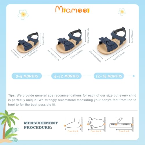 Image of Miamooi Infant Baby Girls Boys Sandals Summer Bowknot Crib Shoes Toddler Pu Leather Flower Soft Rubber Sole Dress Flats First Walker Shoes