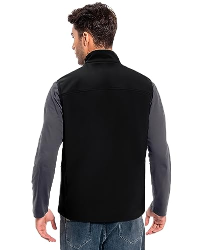 Pioneer Camp Mens Outerwear Golf Softshell Vest Windproof Fleece-Lined Lightweight Sleeveless Jacket for Travel Hiking2