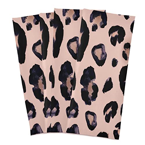 Kitchen Towels 4 Pack Kitchen Dish Towels Reusable Cleaning Cloths Leopard Print Cheetah Pink Absorbent Tea Towels Machine Washable Hand Towels #TOP1