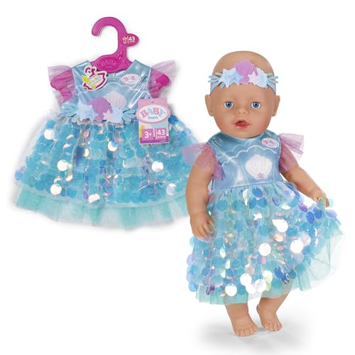 Baby Born Meerjungfrau-Outfit mit Paillettenkleid und Haarband für 43cm Puppen