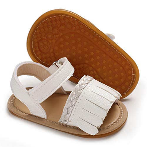 Babelvit Infant Baby Girls Boys Soft Summer Sandals Casual Dress Shoe Flower Tassel Anti Slip Rubber Sole Outdoor Flats Toddler First Walker Shoes