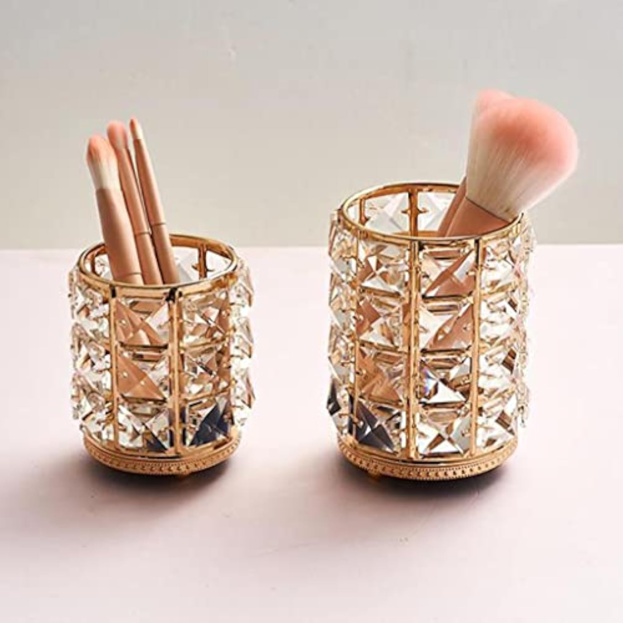 2x Crystal Makeup Brush Holder Pencil Collection Organizer
