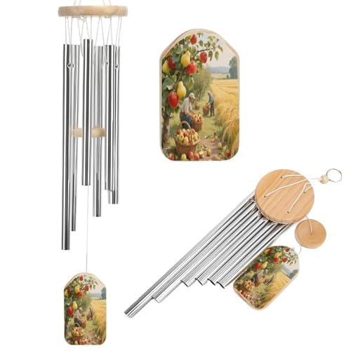 A Fruitful Orchard Wind Chimes with 6 Aluminum Tubes,Large Wind Chimes,Soothing Melodic Tones, Outdoor Wind Chimes for Balcony, Garden, Patio Decoration