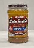 Laura Scudder's Old Fashioned Natural Smooth Peanut Butter, 26-Ounce Glass Jars (Pack of 3)