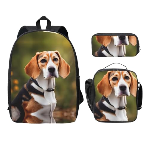 Sac à dos imprimé chien beagle EdWal léger pour école avec sac à livres