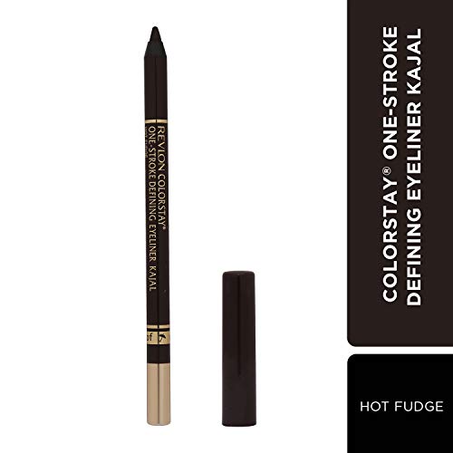 Image of REVLON Colorstay one stroke defining eyeliner kajal, Sharpenable Pencil, Rich Glossy, Longwear and Waterproof, One Stroke to intense defined Eyes, Hot Fudge