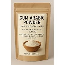 Gum Arabic powder | 100% Pure Acacia Gum powder | Food-Grade Natural Thickener | Essential for Watercolor Paints, Royal Icing, Craft Cocktails & Ice Cream | 4oz
