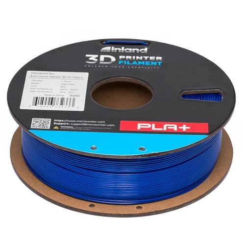 Image of INLAND Micro Center PLA+ 3D Printing Filament 1.75mm - PLA Pro Dimensional Accuracy + /- 0.03 mm - 1kg Cardboard Spool (2.2 lbs) (1 Pack Blue, 1.75mm)