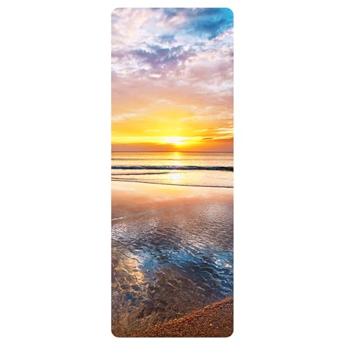 Toalla de Yoga Antideslizante Toalla,1830x800mm Ante Esterilla de Yoga para Viajes Plegable Secado para Caliente Yoga Toalla con on Bolsa de Transporte para Hot Yoga Pilates Gimnasio Deportes-amanecer