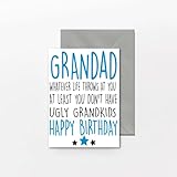Funny Birthday Card for Grandad, Ugly Grandkids,Joke from Grandson Granddaughter, for Grandpa Gramps C275 - Image 2