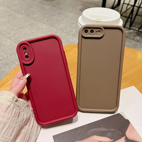 Image of Puxicu Slim Case for iPhone 8 Plus, Enhanced Camera Protection, Shockproof Skin-Friendly Touch Soft Case Cover for iPhone 7 Plus Phone 5.5 inch, Avocado Green