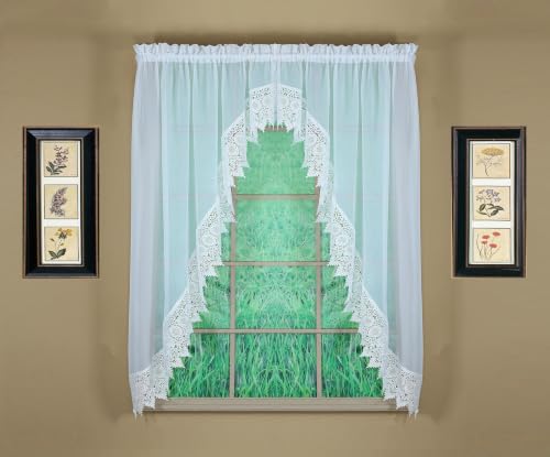 Today's Curtain, Diana Macramé Tergal Sheer Long Swagger 63", White, 90" W x 63" L
