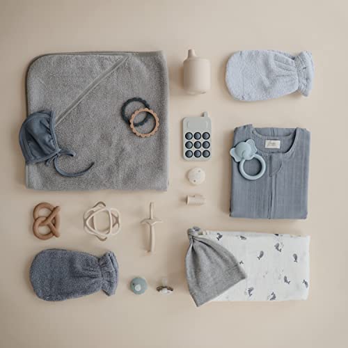 Image of mushie Muslin Baby Swaddle Blanket | 100% Organic Cotton (Whales)