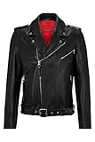 100% Buffalo leather HUGO Herren Lowis-3 Lederjacke, Black1, XL EU