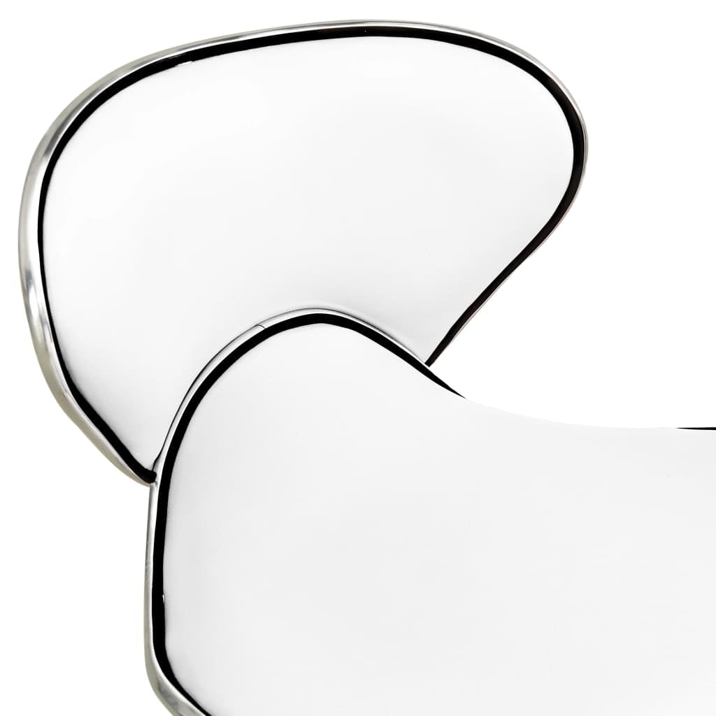 Friseur Rollhocker Weiß Kunstleder höhenverstellbar 69,5-83,5 cm mit 5 Rollen drehbar ergonomisch für Salon Kosmetik Barber Styling Studio Arbeitsstuhl