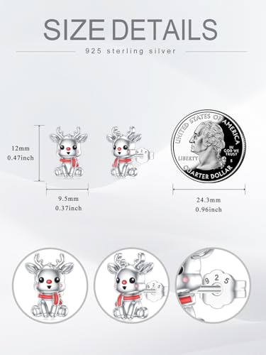 Midari Bat/Cat/Pumpkin/Capybara/Spider/Masks/American/Highland Cow AnimalEarring Studs 925 Sterling Silver for Women Independence Day Halloween Christmas St Patricks Day Mothers Day Jewelry Gifts4