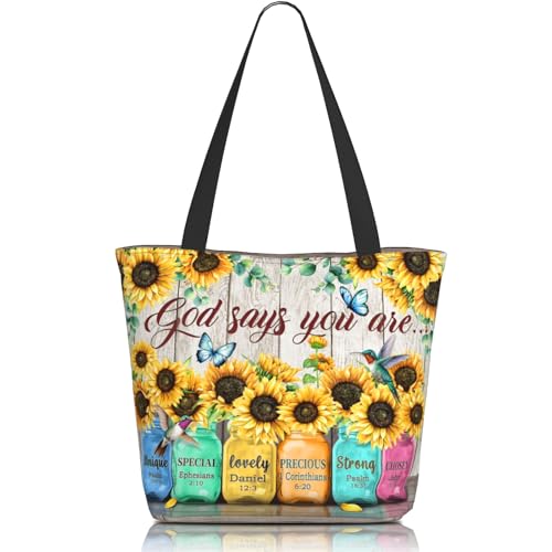 Tote Bag for Women with Zipper, Everyday Carry, Large Capacity Reusable Shopping Bag for Groceries & Travel