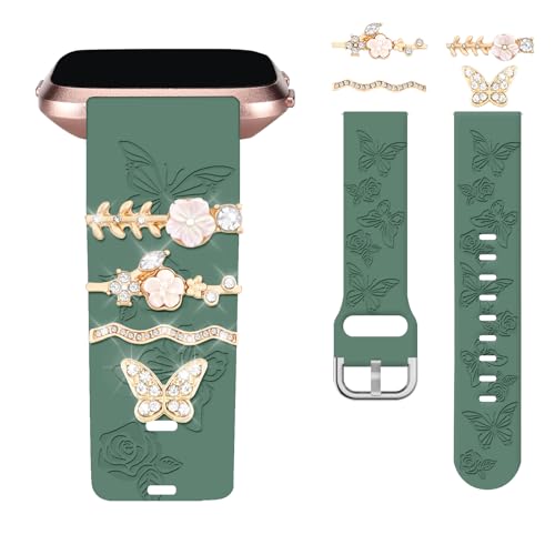 Bracelet silicone floral Fitbit Versa pour le sport et le bureau