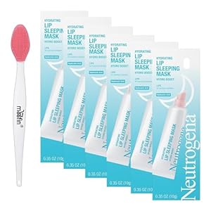 Bundle of Double Sided Nose Cleaning Brush – 15cm, and Hydro Boost Hydrating Lip Sleeping Mask with Hyaluronic Acid, Cl, Pack of 6