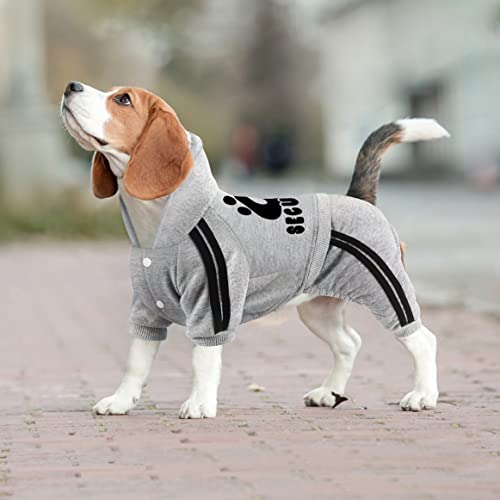 Dolahovy Hunde Hoodie Kleidung für Haustiere Weiche Herbst Winter Welpen Pullover Fleece Hundejacke Mäntel Baumwolle Hunde Outfit für Chihuahua Teddy Kleine Mittlere Hunde Katzen Grau