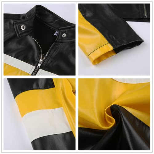 Heibai Xiong Leather Motorcycle Crop Jacket Coat Goth Biker Windbreaker Motorcycle Riding Shirt For Women #TOP5