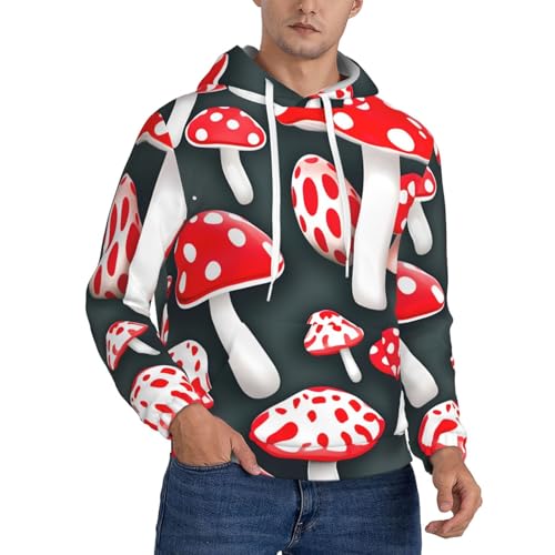 Sweat à capuche champignon rouge et blanc sweat-shirt homme streetwear à poche