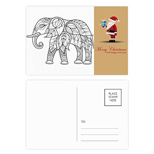 Cartes postales éléphant et Père Noël pour correspondances créatives (Lot de 20)