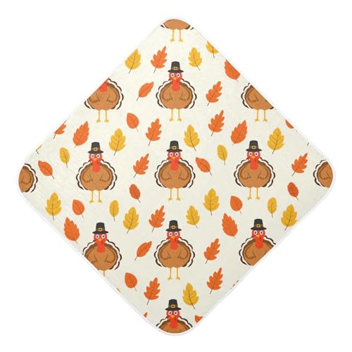 Msyxl Turkey Cartoon Fall Hooded Towel - Ultra Soft & Absorbent Muslin Cotton Bath Towel for Babies, Toddlers, Newborn - Boys & Girls Essential 30