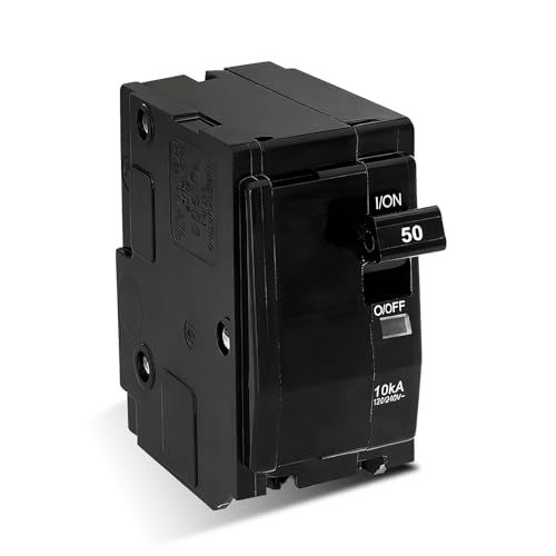 QO250CP 50-Amp 2-Pole Circuit Breaker - Compatible with SD QO Load Centers CSEDs and NQOD Panel Boards Rated 120/240 VAC 10kA Plug-in Mount Visi-Trip Indicator