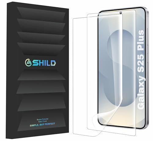 Image of SHILD - (2 Pack Screen Protector Guard for Samsung S25 Plus Perfect - Fits Design (6.2-inch Screen Size) | Transparent Screen Guard For Galaxy S25 Plus - Fingerprint Support /S PEN Compatible /HD