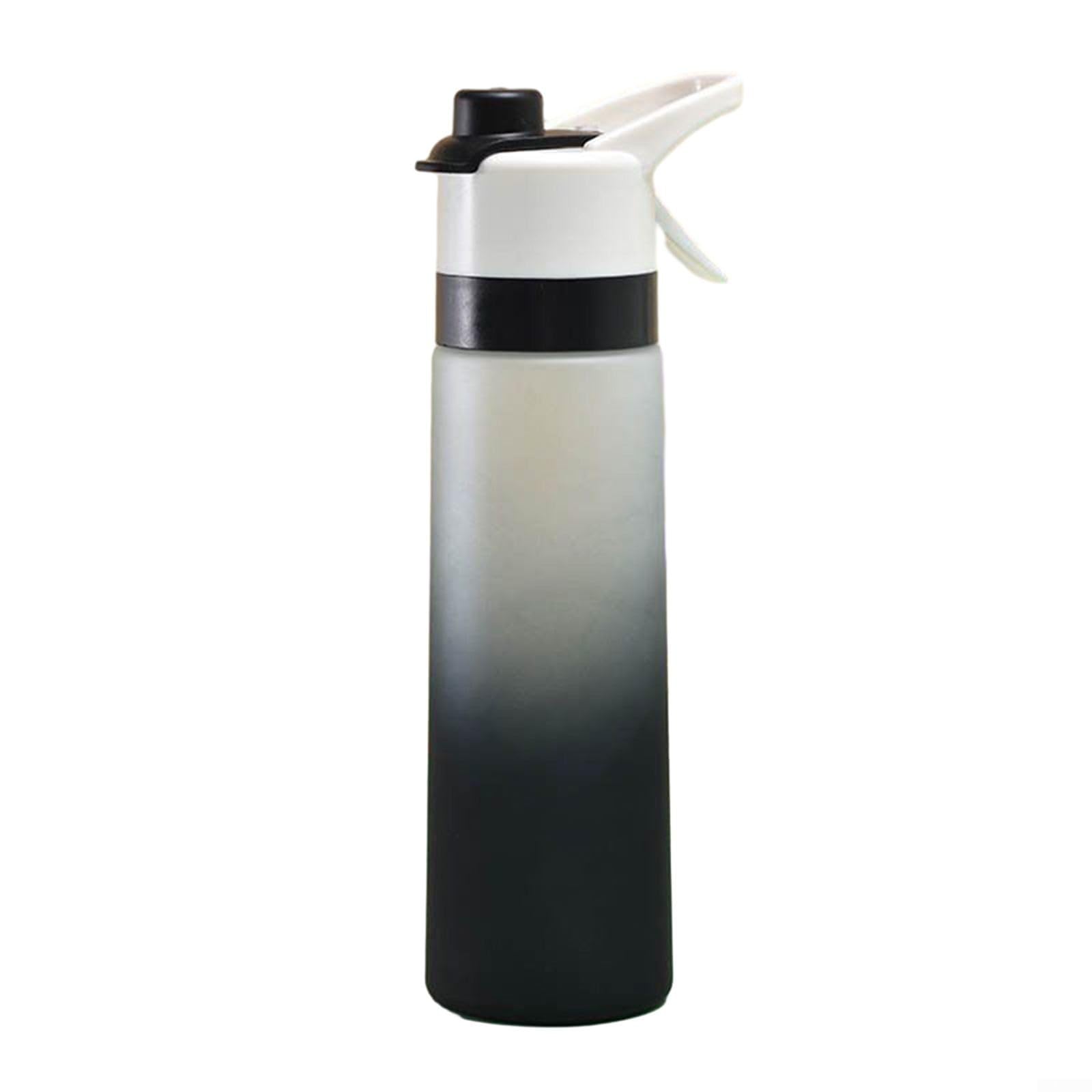 Portable 700ml Spray Water Bottle with Flip Mouth Design and Straw Leak Proof for Outdoor Sports and Travel (Black)