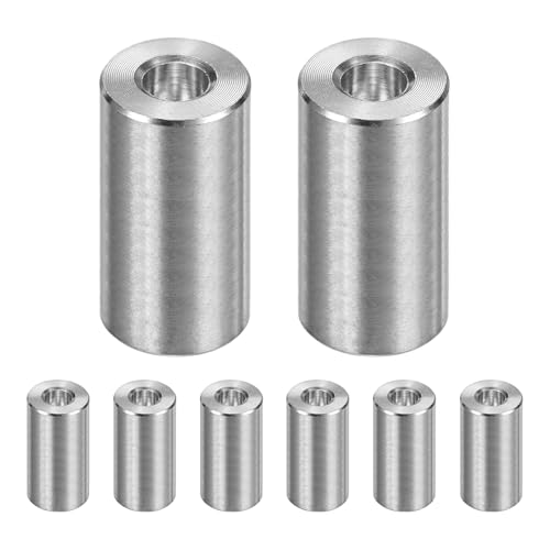 M METERXITY 8PCS M6 304ステンレススチールスペーサー6mm ID x 14mm OD x 25mm l メタルスクリュースタンドオフブッシング飛行機仕上げラウンドスペーサー304ステンレススチール用ボルトシルバー