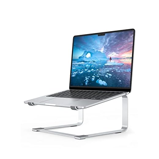 SOUNDANCE Laptop Stand for Desk, Metal Computer Riser, Heavy Stable PC Holder, Ergonomic Laptops Elevator for 12 to 17.3 Inches Notebook Computer, Silver