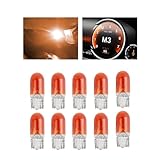 YGDMD 10PCS Halogen T10 192 W5W 168 Bulb,5W/12V T10 Halogen Light Bulbs for License Plate Light/Reading Lamps/Car Door Lights/Wide Lamps,Soft Lights Car Accessories W5W Bulb (Amber)