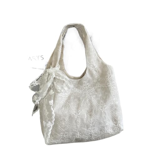 Sac cabas toile grand format fleurs finitions dentelle chic