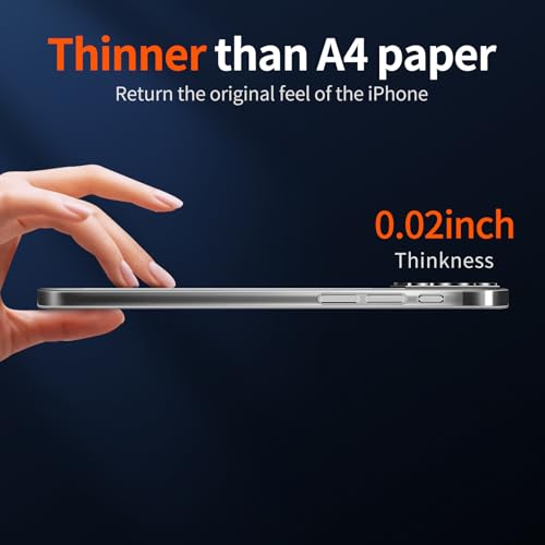 Purluct MNYL06665 For Iphone 16 Pro Max Slim Case,Paper-Thin Transparent Finish Skin Back Case [Non Yellowing] Ultra Protective Cover thumb #1