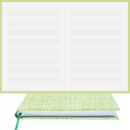 Müzik Nota Defteri; (Anahtarsız Sol Kesik Çizgili)% 100 El Yapımı, El Dikişi, (İplik Dikiş) Kuşe Ciltli A/5, Altın