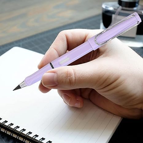 Miniatura 2 de Galyacht Lápiz eterno morado sin tinta  Lápiz eterno para estudiantes y niños, reutilizable, borrable, ilimitado, lápiz de escritura, estuche de