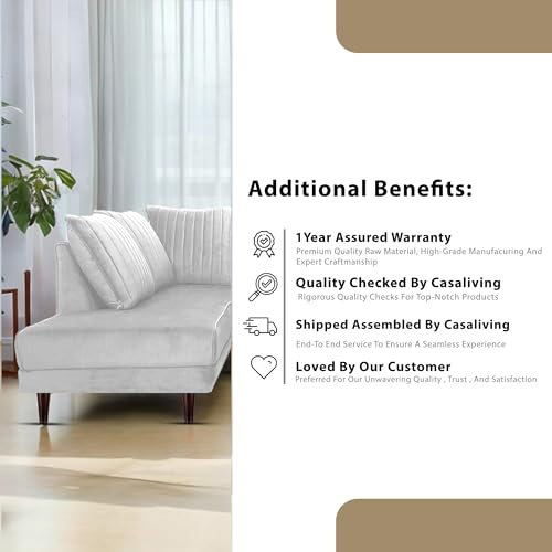Image of Gratly LHS 4 Seater L Shape Sofa Set for Living Room (Grey Colour) Premium Fabric Sofa