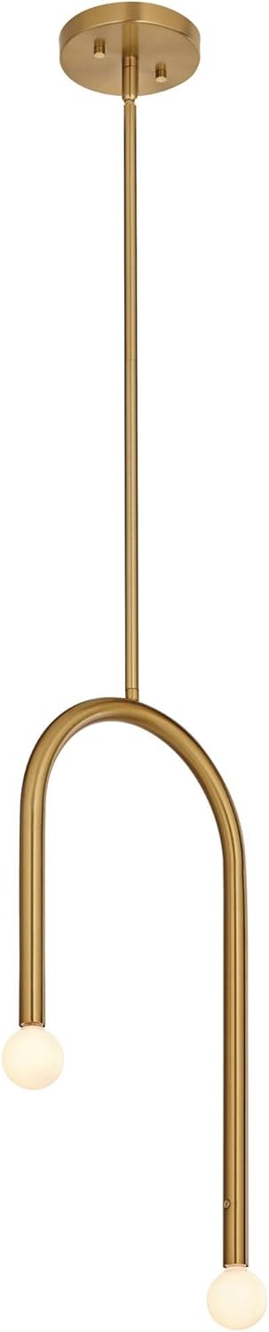 Possini Euro Design Possini Euro Claudelle 8 3/4" Wide Warm Brass 2-Light Mini Pendant