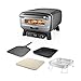 Ninja Artisan Outdoor-Pizzaofen und Heißluftfritteuse, 4 Funktionen: Pizza, Air Fry, Bake, Prove, 5 Pizzaeinst., mit 30 cm Pizzastein, Pizzaschale, Backblech, Heißluft-Fritteusen-Korb, Grau MO201EU
