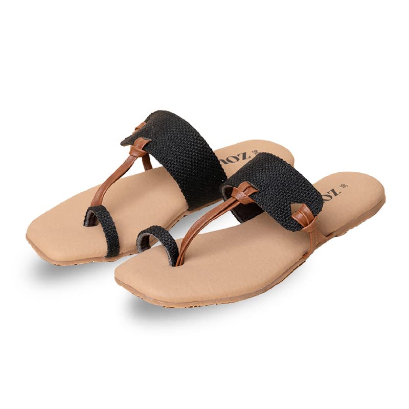ZOUK Womens Jute Handcrafted Jet Black Womens Chappals - 39 (B0BX3S6DRW) Amazon Price History, Amazon Price Tracker